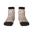 thumbnail image 1 of Goofa Happy Foxy Faces Pattern Non Slip Socks with Grips for Elderly, Crew Socks Yoga Hospital Socks Cushioned Sole Gripper Socks for Men Women, 1 of 5