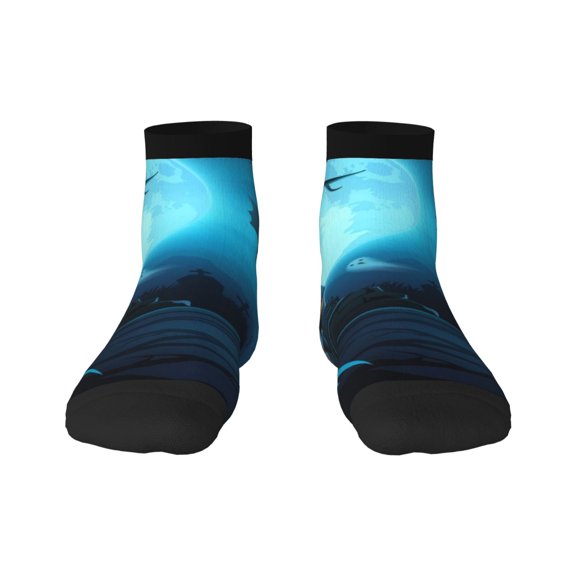 Goofa Happy Halloween-1 Pattern Non Slip Socks with Grips for Elderly, Crew Socks Yoga Hospital Socks Cushioned Sole Gripper Socks for Men Women