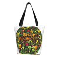 thumbnail image 1 of Goofa Happy Halloween Floral Pattern Tote Bags,Large Capacity Bag,Beach Tote with Zipper Closure, Large Capacity and Foam Padding, 1 of 6