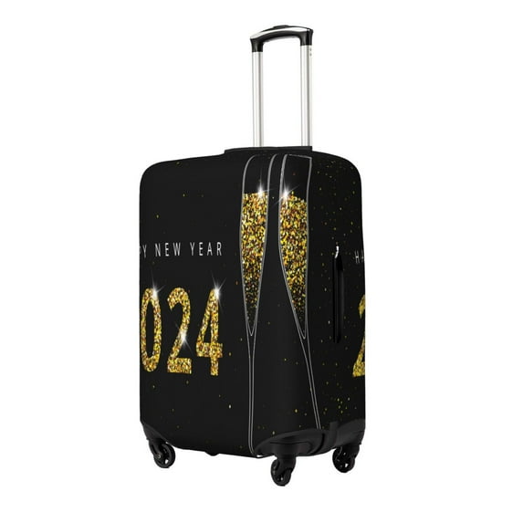 Goofa Happy New Year 2024 (2) Pattern Luggage Covers For Suitcase,Suitcase Cover Protector Fit 18-32 Inch Luggage(without luggage)-Small