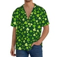 thumbnail image 1 of Goofa Happy St. Patrick's day Printed Men's Casual Short-sleeved Shirt,Lightweight Breathable Button-down,Summer Casual men's top,Versatile Fashion shirt-Small, 1 of 7