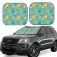 thumbnail image 1 of Goofa Happy Summer Pattern 2 Piece Car Windshield Sun Shade Foldable | Front Windshield Shade for Sun, Heat and UV Rays | Sunshade for Car Front Window-Small, 1 of 7