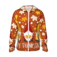 thumbnail image 1 of Goofa Happy Thanksgiving Three Gnomes Printed Women's UPF 50+ Sun Protection Hoodie Jacket Lightweight Long Sleeve Sun Shirt for Women with Pocket Hiking Outdoor-, 1 of 9