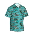 thumbnail image 1 of Goofa Hawaii Palms Hawaiian Shirt for Men, Unisex Summer Beach Casual Short Sleeve Button Down Shirts,Aloha Tropical Floral print shirt-3X-Large, 1 of 9
