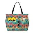 thumbnail image 1 of Goofa Hawaii Palms Print Beach Bags Waterproof Beach Tote Bag Zipper Sandproof Swim Pool Bag Large Tote Beach Vacation Travel, 1 of 6