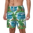 thumbnail image 1 of Goofa Hawaii Palms Printed Men's Swim Trunks Board Shorts Quick Dry Mens Swimming Trunks with Compression Liner,Breathable Fit Hawaii Beach Shorts-Small, 1 of 9