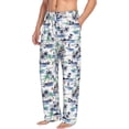thumbnail image 1 of Goofa Hawaii Palms Printed Soft Pajama Pants for Men, Wide Leg Comfy Casual Lounge Yoga Pants-Small, 1 of 9