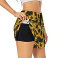 thumbnail image 1 of Goofa Hawaii Palms Printed Women 2 in 1 Running Shorts,Quick Dry Athletic Workout Shorts,High Waisted Athletic Shorts with Liner Pockets-XX-Large, 1 of 9