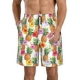 thumbnail image 1 of Goofa Hawaiian Pineapples And Hibiscus Flowers Printed Mens Swim Trunks Summer Quick Dry Short Beach Swimwear Bathing Suits-3X-Large, 1 of 9