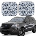 thumbnail image 1 of Goofa Hawaiian Style Pattern 2 Piece Car Windshield Sun Shade Foldable | Front Windshield Shade for Sun, Heat and UV Rays | Sunshade for Car Front Window-Medium, 1 of 7
