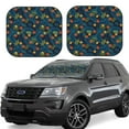 thumbnail image 1 of Goofa Hawaiian Style Pattern 2 Piece Car Windshield Sun Shade Foldable | Front Windshield Shade for Sun, Heat and UV Rays | Sunshade for Car Front Window-Small, 1 of 7