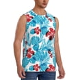 thumbnail image 1 of Goofa Hawaiian Style Printed Men's Sleeveless T-Shirt - Athletic Gym Workout Tank Top for Men - Moisture-Wicking, UPF 30+ Quick-Dry Muscle Tee-XX-Large, 1 of 8