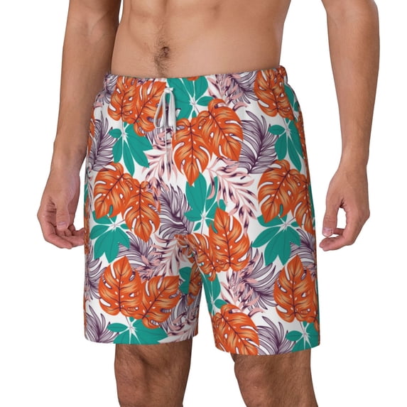 Goofa Hawaiian Style Printed Men's Swim Trunks Board Shorts Quick Dry Mens Swimming Trunks with Compression Liner,Breathable Fit Hawaii Beach Shorts-XX-Large