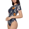 thumbnail image 1 of Goofa Hawaiian Style Printed Women Rash Guard Short Sleeve,Tummy control Swimsuit Surfing Swimsuit Bathing Suit One Piece Swimsuit UPF 50-X-Large, 1 of 9