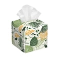 thumbnail image 1 of Goofa Hawaiian Style Tissue Box Cover PVC Leather Tissue Holder Square Facial Tissue Case Facial Paper Organizer Dispenser for Bathroom, Vanity Countertop, 1 of 8