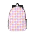 thumbnail image 1 of Goofa Heart Buffalo Plaid Pattern Lightweight Student Backpack for School, Water-Resistant, Adjustable Straps, Fits 15" Laptop, Multiple Pockets for Books, Accessories, 1 of 3