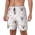 thumbnail image 1 of Goofa Heart Panda Printed Men's Swim Trunks Board Shorts Quick Dry Mens Swimming Trunks with Compression Liner,Breathable Fit Hawaii Beach Shorts-XX-Large, 1 of 9
