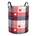 thumbnail image 1 of Goofa Heart Plaid Printed Circular Hamper,Laundry Basket with Handles,Storage Baskets Foldable,Large Capacity Laundry Hamper-Small, 1 of 8