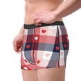 thumbnail image 1 of Goofa Heart Plaid Printed Men's Boxer Briefs Underwear, Moisture-Wicking Underwear, Trunk,Soft and Breathable Cotton Underwear-Small, 1 of 9