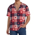 thumbnail image 1 of Goofa Heart Plaid Printed Men's Casual Short-sleeved Shirt,Lightweight Breathable Button-down,Summer Casual men's top,Versatile Fashion shirt-Medium, 1 of 7