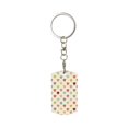 thumbnail image 1 of Goofa Heart Polka Dot Printed Rectangular Metal Keychain Bag Charm Floral Charm for Purse Keys Metal Keyring Gift for Women Accessories, 1 of 7