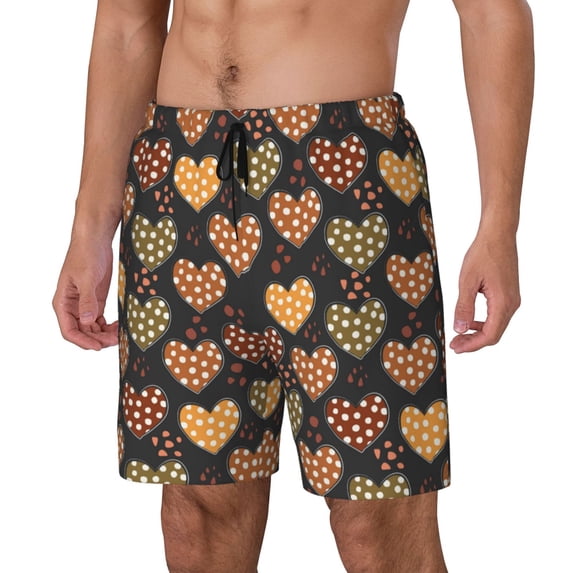 Goofa Heart Printed Men's Swim Trunks Board Shorts Quick Dry Mens Swimming Trunks with Compression Liner,Breathable Fit Hawaii Beach Shorts-Small