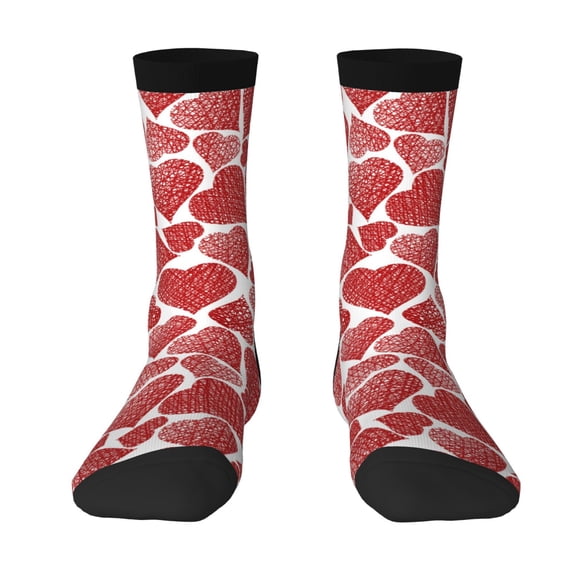 Goofa Hearts Printed Men's Crew Socks, Soft Durable Breathable Moisture-Wicking with Odor Control Cotton socks