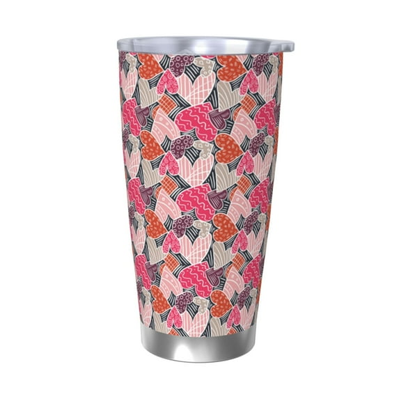 Goofa Hearts for Valentines day for 20 oz Skinny Tumbler Stainless Steel Coffee Mug Slim Vacuum Insulated Travel Cup Car Cup-Without Straw