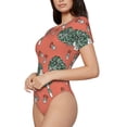 thumbnail image 1 of Goofa Hedgehog Mushroom Printed Women Rash Guard Short Sleeve,Tummy control Swimsuit Surfing Swimsuit Bathing Suit One Piece Swimsuit UPF 50-XX-Large, 1 of 9