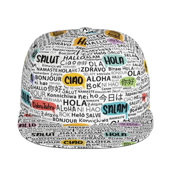 Goofa Hello Printed Men's Baseball Cap,Straight Brim Hat,Golf Dad Hat,Versatile Style,Sun Protection Cap,Travel Hat