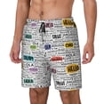 thumbnail image 1 of Goofa Hello Printed Men's Swim Trunks Board Shorts Quick Dry Mens Swimming Trunks with Compression Liner,Breathable Fit Hawaii Beach Shorts-XX-Large, 1 of 9
