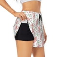 thumbnail image 1 of Goofa Hello Rabbit Printed Women 2 in 1 Running Shorts,Quick Dry Athletic Workout Shorts,High Waisted Athletic Shorts with Liner Pockets-Medium, 1 of 9