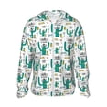 thumbnail image 1 of Goofa Hello Summer Printed Women's UPF 50+ Sun Protection Hoodie Jacket Lightweight Long Sleeve Sun Shirt for Women with Pocket Hiking Outdoor-Large, 1 of 9