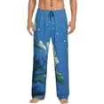 thumbnail image 1 of Goofa Hibiscus Flowers Calm Water Pattern Printed Soft Pajama Pants for Men, Wide Leg Comfy Casual Lounge Yoga Pants-X-Large, 1 of 9