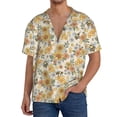 thumbnail image 1 of Goofa Hippie Bee Honeycomb Printed Men's Casual Short-sleeved Shirt,Lightweight Breathable Button-down,Summer Casual men's top,Versatile Fashion shirt-X-Large, 1 of 7