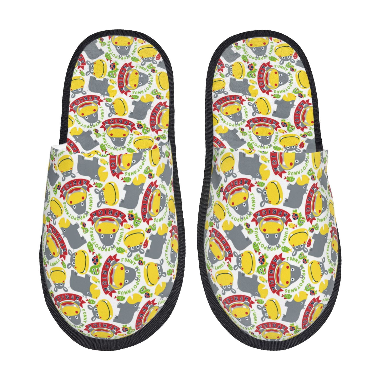 Kid Hippo Slippers For Toddlers - Non-Slip, Soft Faux Fur, Sizes 9-10