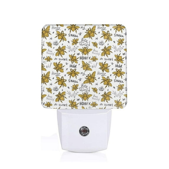 Goofa Hohey Bee Golden2 Night Light, Plug-in, Dusk to Dawn Sensor, Warm White, Ambient Lighting, Ideal Kids Adults Nightlight-EU