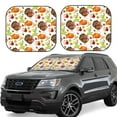 thumbnail image 1 of Goofa Holiday Thanksgiving Turkey Apple Family Dinner Pattern 2 Piece Car Windshield Sun Shade Foldable | Front Windshield Shade for Sun, Heat and UV Rays | Sunshade for Car Front Window-Medium, 1 of 7