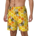thumbnail image 1 of Goofa Honeycombs Printed Men's Swim Trunks Board Shorts Quick Dry Mens Swimming Trunks with Compression Liner,Breathable Fit Hawaii Beach Shorts-Small, 1 of 9