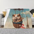 thumbnail image 1 of Goofa Hot Air Balloon Guinea Pig Pattern Fleece Throw Blanket for Couch, Soft Checkered Flannel Blanket for Sofa, Warm Cozy Decorative Blanket Fall Decor Gift-, 1 of 6