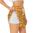 thumbnail image 1 of Goofa Hot Dogs Printed Women 2 in 1 Running Shorts,Quick Dry Athletic Workout Shorts,High Waisted Athletic Shorts with Liner Pockets-Small, 1 of 9