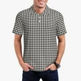 thumbnail image 1 of Goofa Houndstooth Black And White Print Mens Polo Shirts Quick Dry Short Sleeve Golf T Shirt Performance Moisture Wicking Casual Workout-3X-Large, 1 of 6