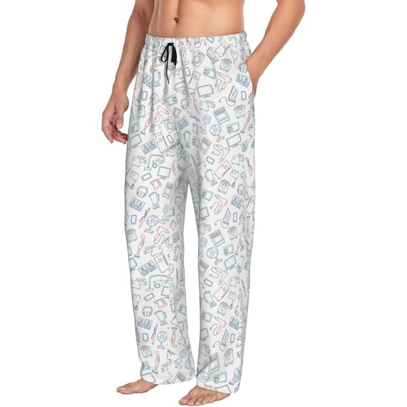 Goofa Household Appliances Printed Soft Pajama Pants for Men, Wide Leg Comfy Casual Lounge Yoga Pants-XX-Large