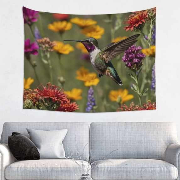 Goofa Humming Bird Pattern Wall Tapestry for Bedroom ,29x37 Inch Tapestry Wall Hanging Bedspread Tapestry Boho Tapestry