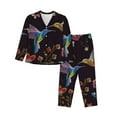 thumbnail image 1 of Goofa Humming Bird Printed Women’s 2 Piece Pajama Set Super,Pajamas Women's Long Sleeve Sleepwear Soft Button Down Loungewear Pjs Lounge Set Nightwear-, 1 of 9