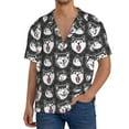 thumbnail image 1 of Goofa HUSKY Face Printed Men's Casual Short-sleeved Shirt,Lightweight Breathable Button-down,Summer Casual men's top,Versatile Fashion shirt-3X-Large, 1 of 7