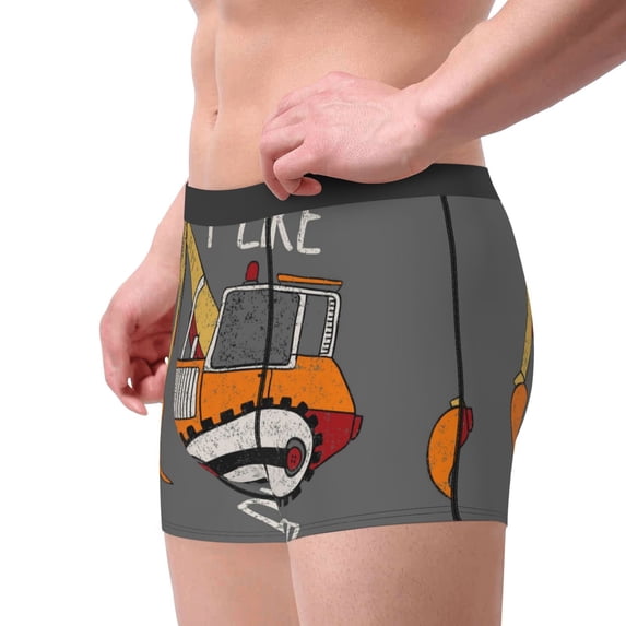 Goofa I Like Big Digger Printed Men's Boxer Briefs Underwear, Moisture-Wicking Underwear, Trunk,Soft and Breathable Cotton Underwear-XX-Large