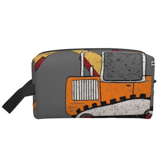 Goofa I Like Big Digger Printed Toiletry Bag with Handle,Large Capacity Travel Makeup Cosmetic Bag for Women, Carry on Airport Airline Compliant Bag