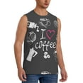 thumbnail image 1 of Goofa I Love Coffee Printed Men's Sleeveless T-Shirt - Athletic Gym Workout Tank Top for Men - Moisture-Wicking, UPF 30+ Quick-Dry Muscle Tee-3X-Large, 1 of 8