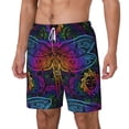 thumbnail image 1 of Goofa Indian Mandalas Dragonfly Printed Men's Swim Trunks Board Shorts Quick Dry Mens Swimming Trunks with Compression Liner,Breathable Fit Hawaii Beach Shorts-Large, 1 of 9